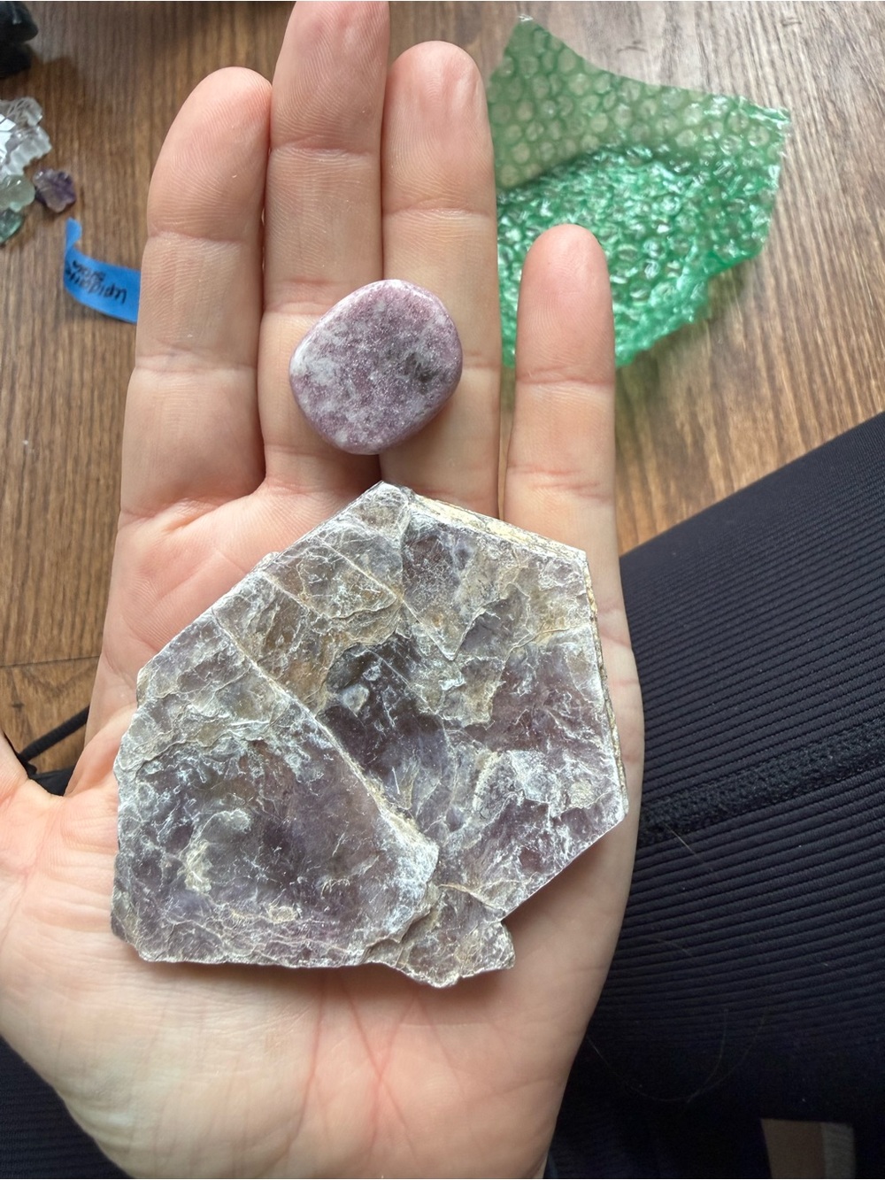 Natural purple lepidolite crystal bundle